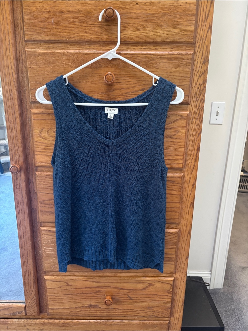 J. Crew Dark Navy Knit V-Neck Sleeveless Tank
